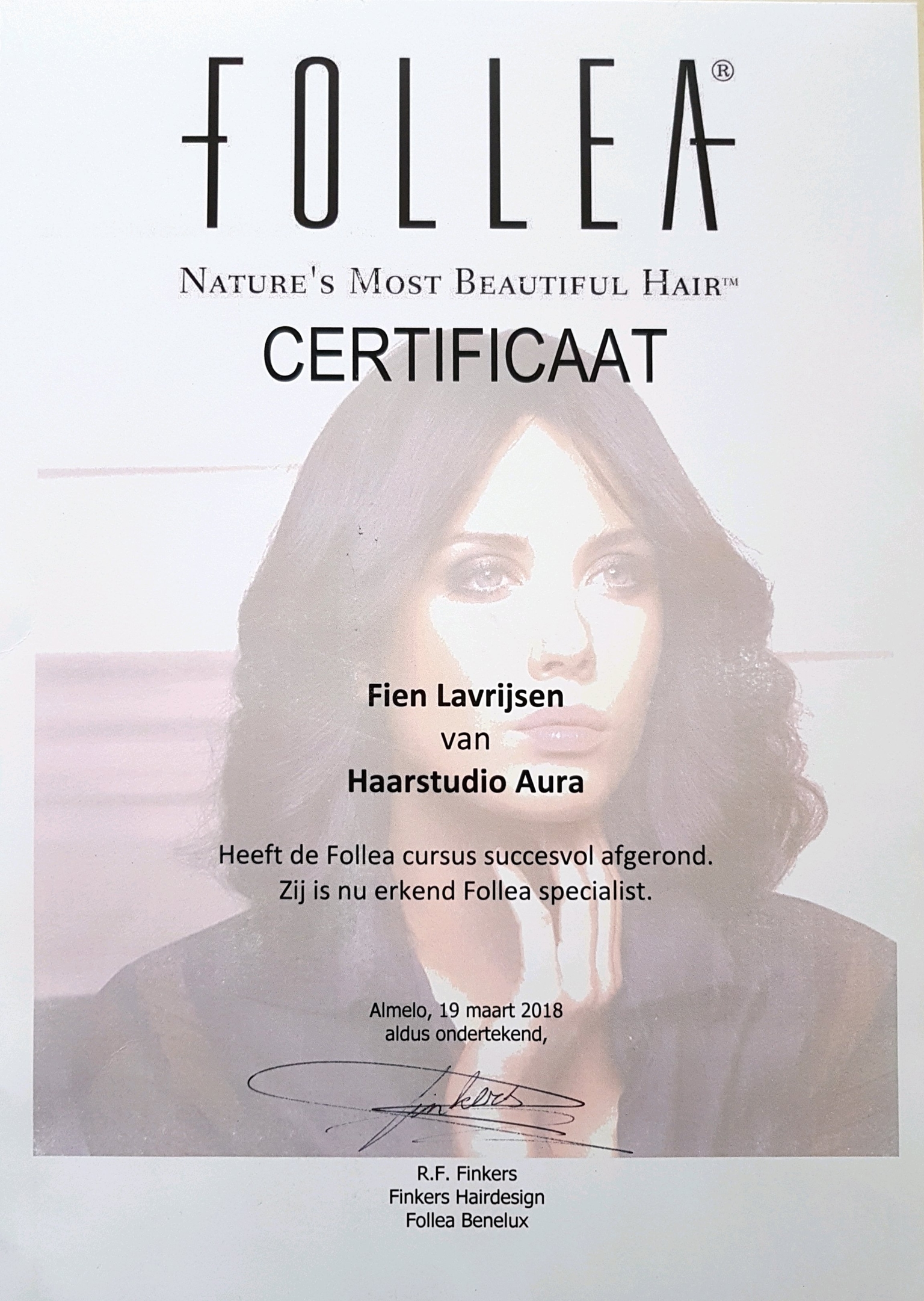 FOLLEA certificaat